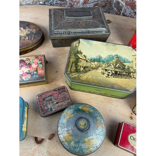 171 - Group Of Quality Collectible Tins. Huntley & Palmers, Rowntree, Bleu Bird Etc.