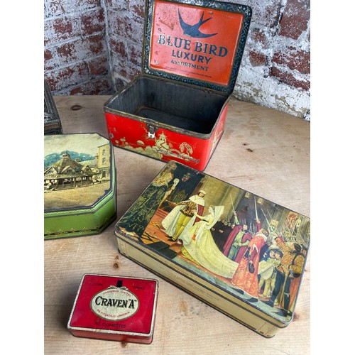 171 - Group Of Quality Collectible Tins. Huntley & Palmers, Rowntree, Bleu Bird Etc.