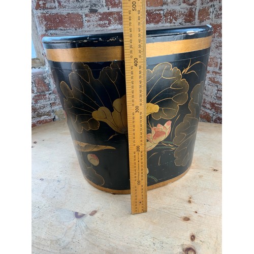 403 - Vintage, Large Black and Gold Oriental Box