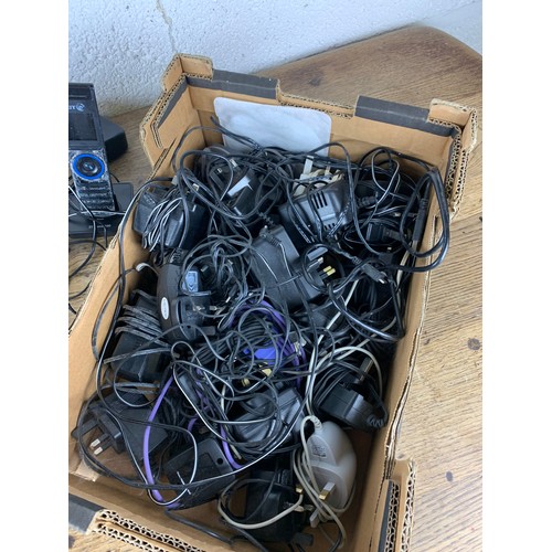 377 - Collection of Cordless and Corded Home phones and very large collection of Chargers/Transformers