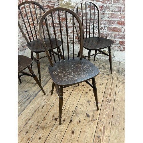 395 - Four Farmhouse Style Windsor Chairs