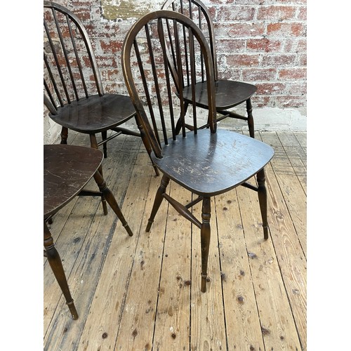 395 - Four Farmhouse Style Windsor Chairs