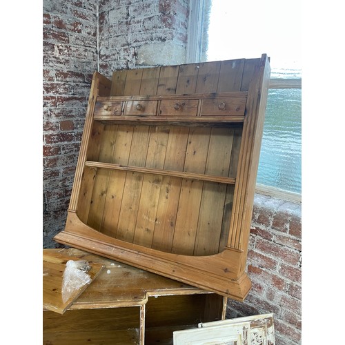 378 - Good Group Of Pine Furniture Upcycle Project. Ducal Sideboard with Fixings & Doors. Dresser Pot Boar... 