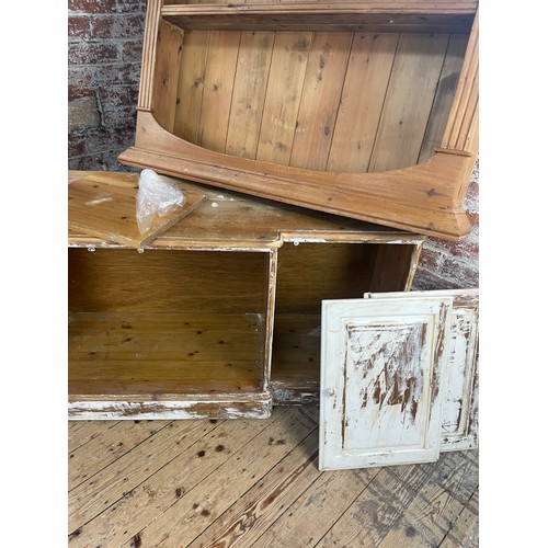 378 - Good Group Of Pine Furniture Upcycle Project. Ducal Sideboard with Fixings & Doors. Dresser Pot Boar... 