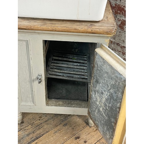 379 - Upcycled Vintage French Pine Cool Chest With Sink And Tap