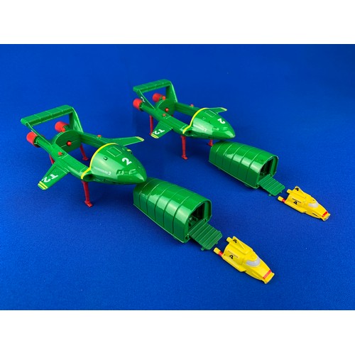 55 - Two Matchbox Thunderbird 2 Transporters with working legs. Both complete with Payload of Thunderbird... 