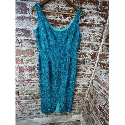 305 - Vintage Blue Sequin Dress