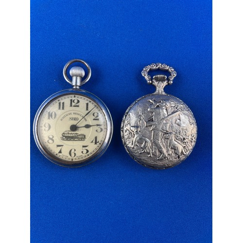 Two Vintage Pocket Watches. STRO Railway Regulator Marcel Cie Swiss Made