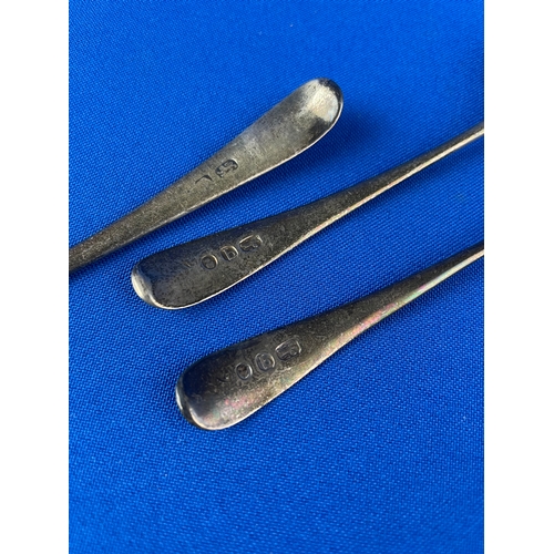 2 - Three Georgian Sterling Silver Tea Spoons 1791 41g