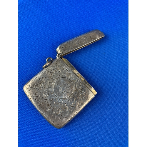 4 - Chester 1909 Sterling Silver Vesta Case 34g