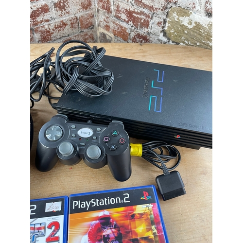 116 - PS2 Play Station 2 With Cables & 3 Games. Samsung DVD Player/Lecture DVD Reproductor DVD