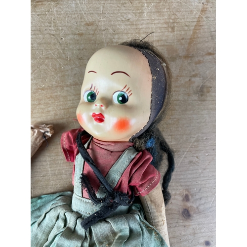 111 - Vintage Rag Doll With Celluloid Face. For Restoration.