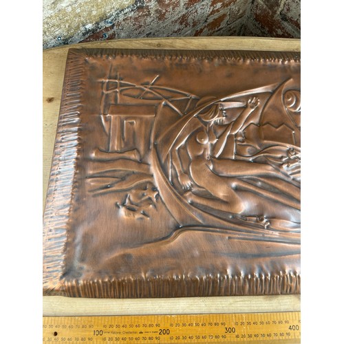 356 - Modernist Copper Relief by Franco Bastianello Studio Laurana Rame D'Arte