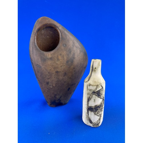 357 - Two Studio Pottery Vases One By Carn Pottery Penzance