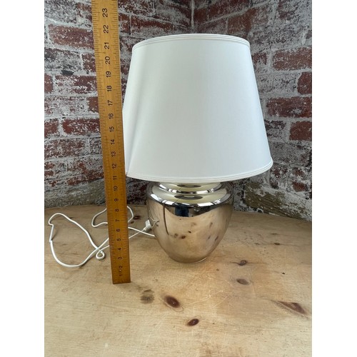 407 - Ikea Rickarum Table Lamp. Silver Colour.