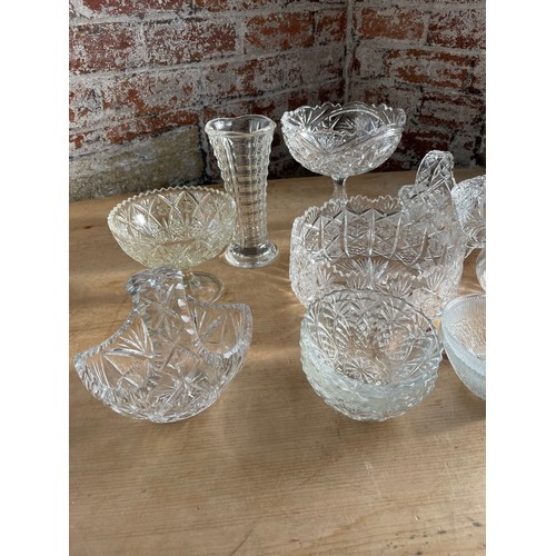 360 - Group Of Vintage Cut Glass, Crystal & Pressed Glass.