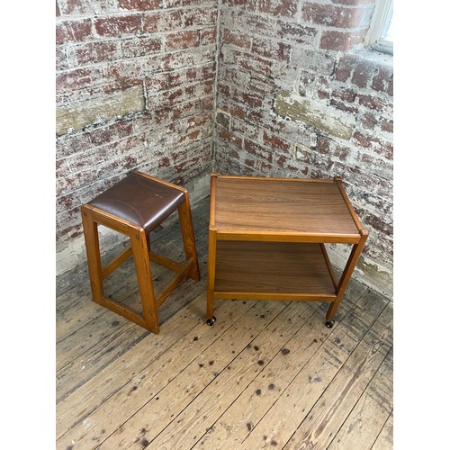 423 - Vintage Stool & Drinks Trolley