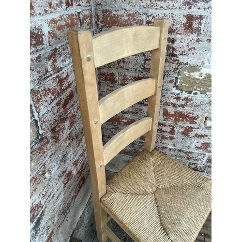 429 - Large, Quality Pine Ladder Back Chair With Rush Seat