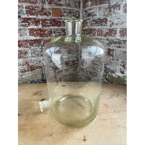 347 - Large Vintage Blown Glass Carboy With Tap Possibly Scientific