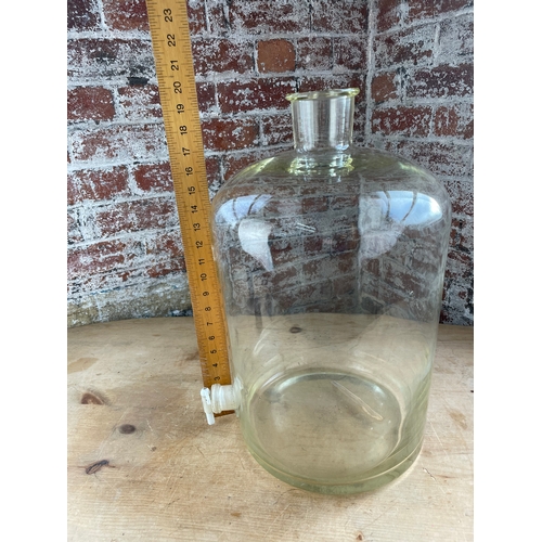 347 - Large Vintage Blown Glass Carboy With Tap Possibly Scientific