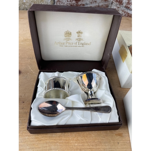 352 - Arthur Price Silver Plate Christening Sets, Boxed.