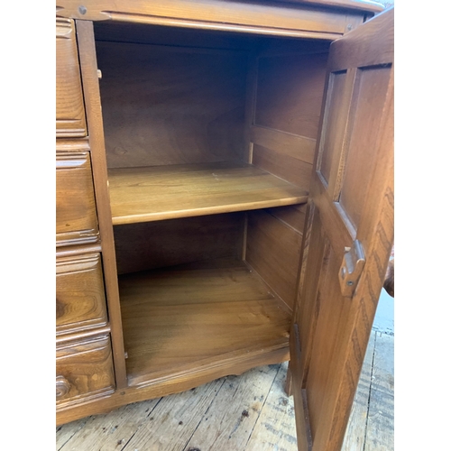 437 - Ercol Golden Dawn Dresser - 146 x 50 x 91 (to sideboard) 171 (to top) cm