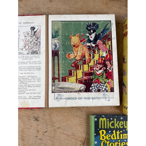 94 - 1930's Popinjay Jig-Puz Book, Little Romps Book (Both Featuring Golly) & Micky Mouse Bedtime Stories... 