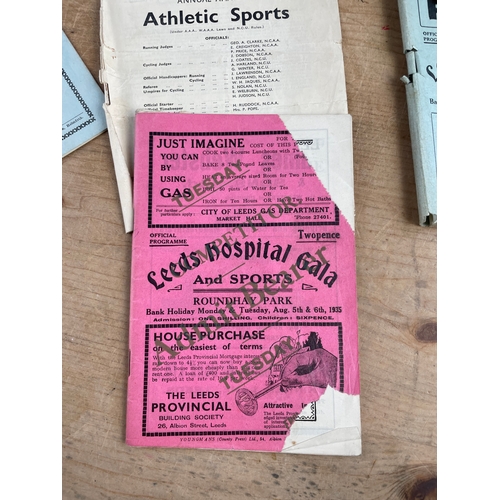 95 - 1930's Athletics Programmes. Local Interest, Huddersfield, Leeds, Bradford.