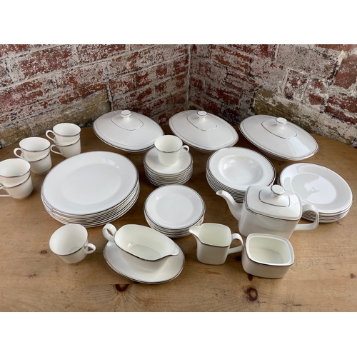 215 - Royal Doulton Platinum Concord Complete Dinner Service. 8 Settings