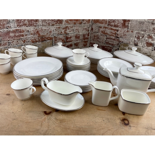 215 - Royal Doulton Platinum Concord Complete Dinner Service. 8 Settings