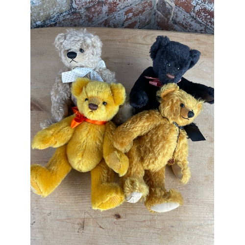 69 - 4x Deans Rag Book Company Collectable Teddy Bears, Hieromymous, Henry, Hogarti.