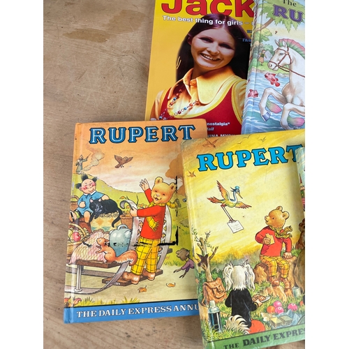 74 - Vintage Rupert The Bear Annuals & The Best Of Jackie Book.