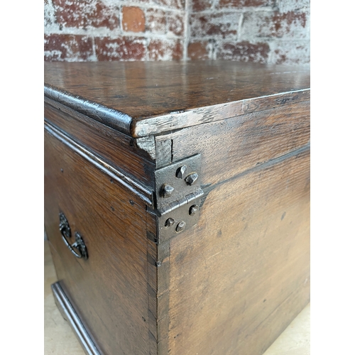 447 - Georgian, Period Oak Close Stool With Faux Drawer Panelling & Carry Handles Circa 1790