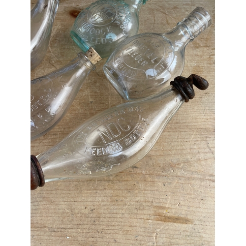 312 - Group Of Antique & Vintage Glass Feeding Bottles