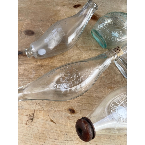 312 - Group Of Antique & Vintage Glass Feeding Bottles