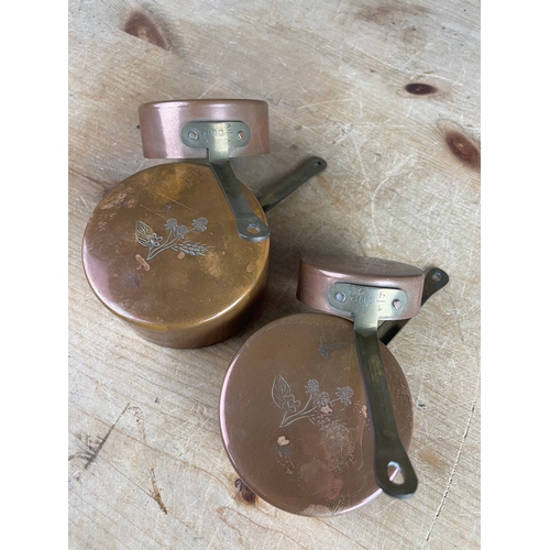 322 - Four Vintage Copper Measuring Pans.