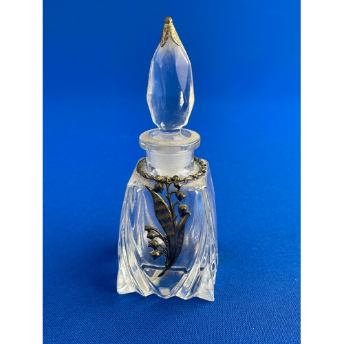 50 - Nice Vintage Perfume Bottle With Metal Detail.