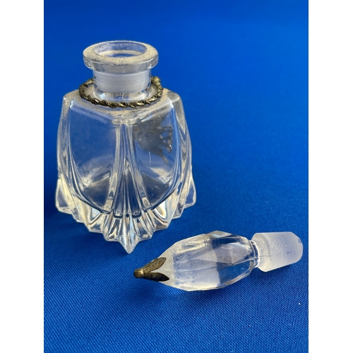 50 - Nice Vintage Perfume Bottle With Metal Detail.