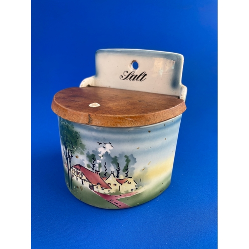 269 - Vintage Hand Painted Salt Box