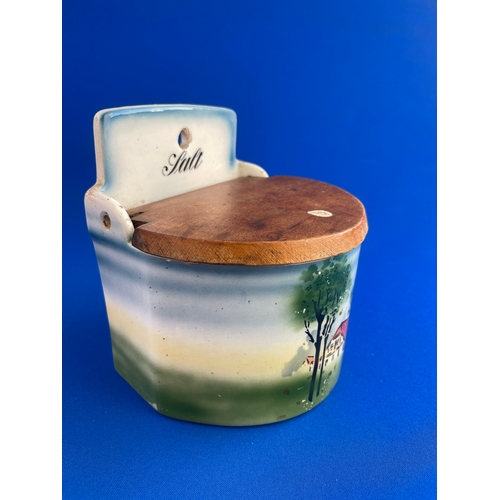 269 - Vintage Hand Painted Salt Box