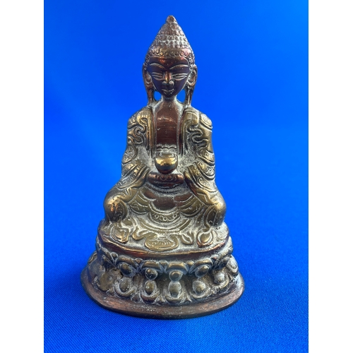 270 - Brass & Copper Chinese Buddha Deity Figure