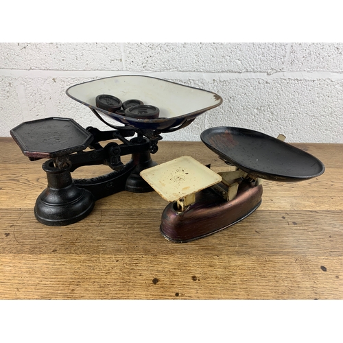 258 - Two Vintage Weighing Scales with Some Weights