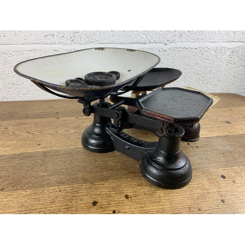 258 - Two Vintage Weighing Scales with Some Weights