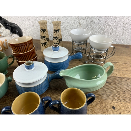 368 - Collection of Kitchen Ceramics inc. Soup Bowls and Cat Biscuit Barrel