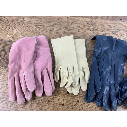 382 - Five Pairs of Ladies Leather and Suede Gloves