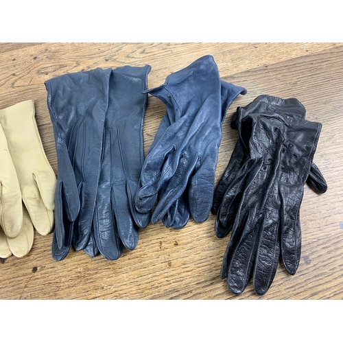 382 - Five Pairs of Ladies Leather and Suede Gloves