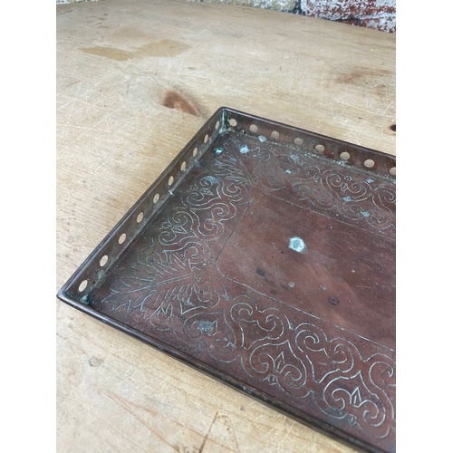 250 - Interesting Arts & Crafts Era Copper Tray