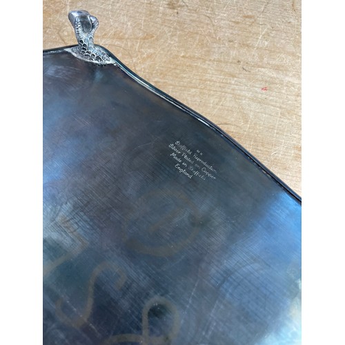 253 - Good Quality Silver On Copper Gallery Tray