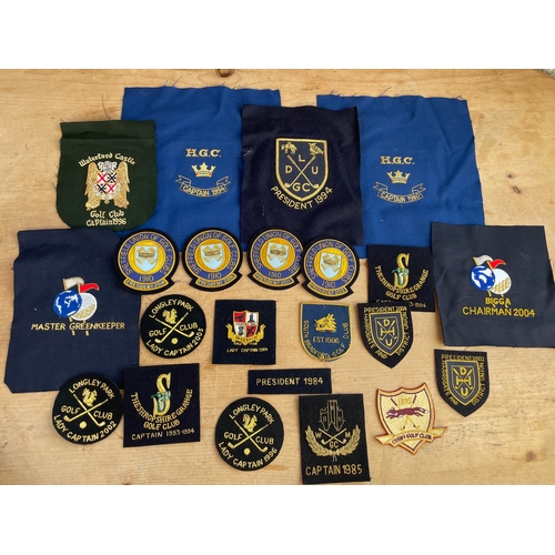 244 - 22x Assorted Vintage Embroidered Badges & Patches Mostly Golf Related