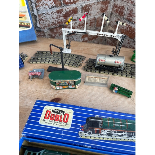 120 - Large Set Of Hornby Dublo Items. Inc Boxed Duchess Of Montrese, Boxed 6567 With 6 Carriages, Trix Wh... 